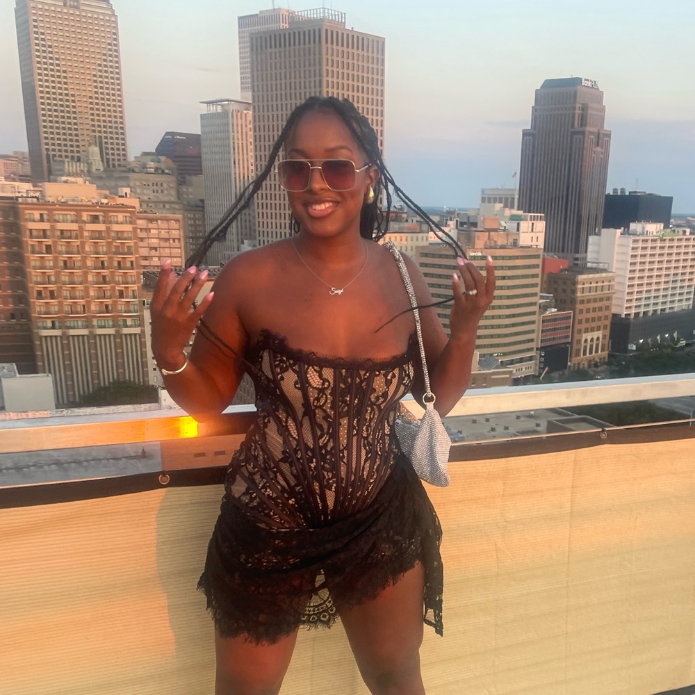Heiress Beverly Hills black mini dress